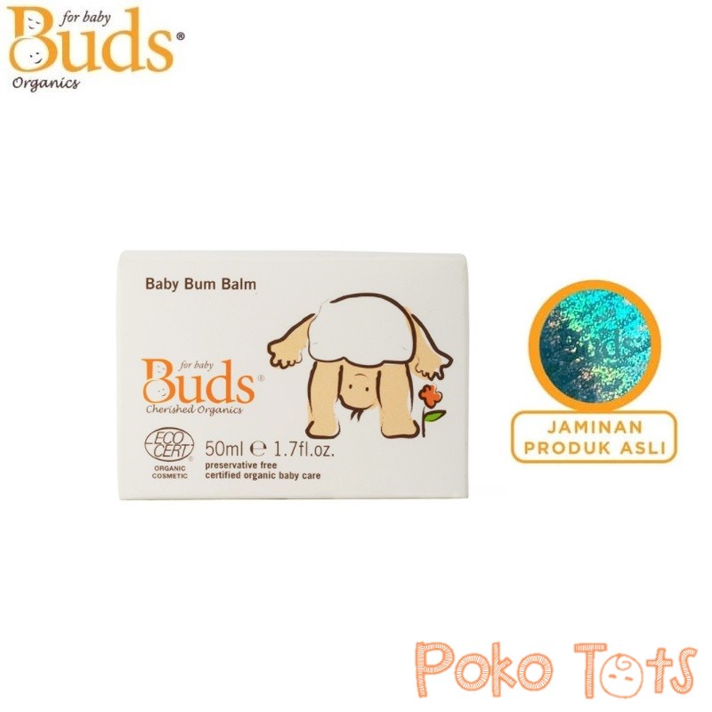 Buds Organics Baby Bum Balm 50ml Krim Perawatan Ruam Popok Pantat Bayi dan Anak BCO Cherished Organic WHS