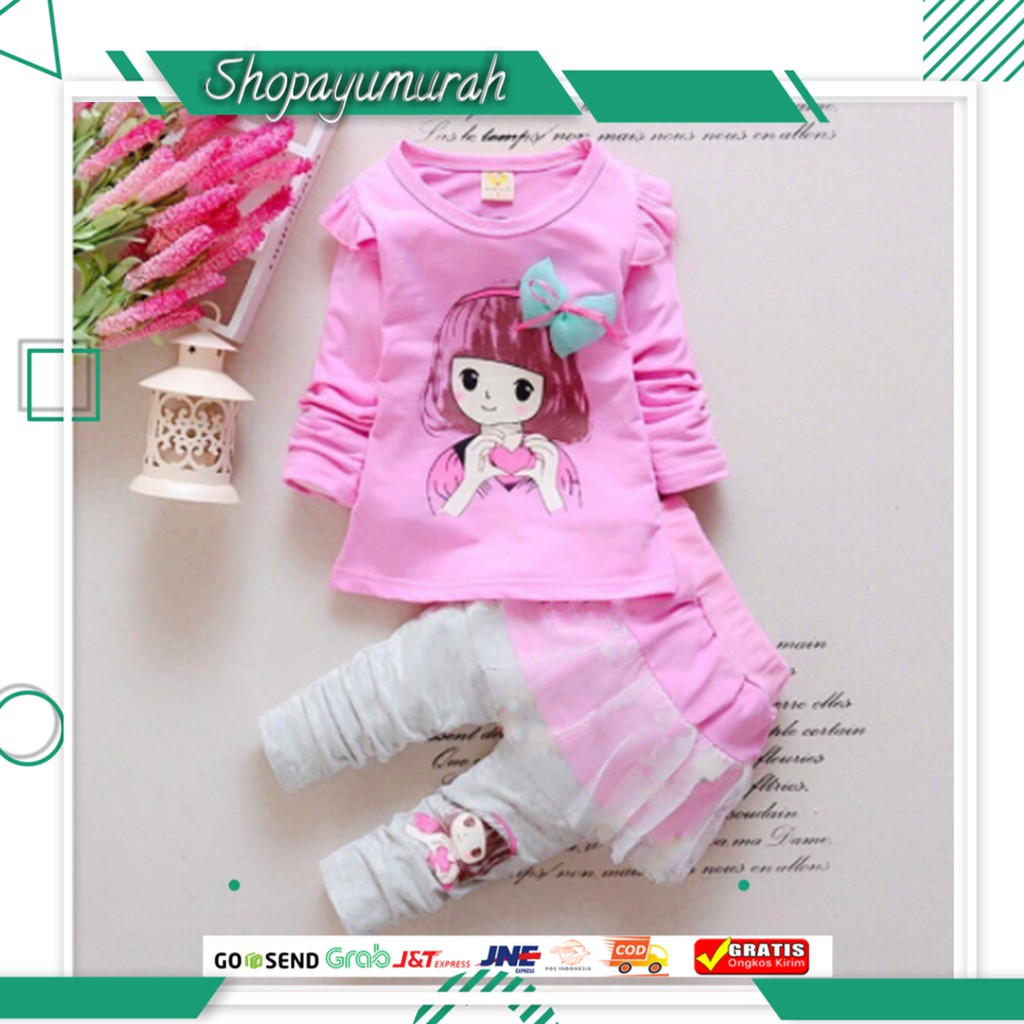 Baju Setelan Tile Pesta Anak Perempuan Fashion Polos Model Kekinian Terbaru 2021 St Kyoko Kid