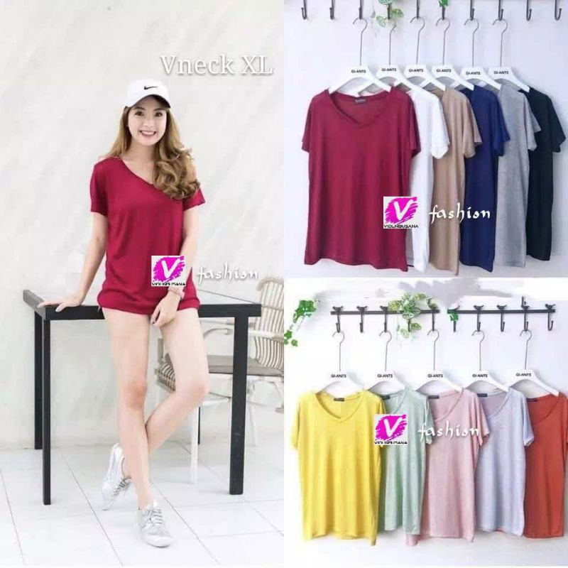 violinbusana ATASAN WANITA/ KAOS WANITA / VNECK XL - XXL QUALITY BEST - FASHION KOREA WANITA 