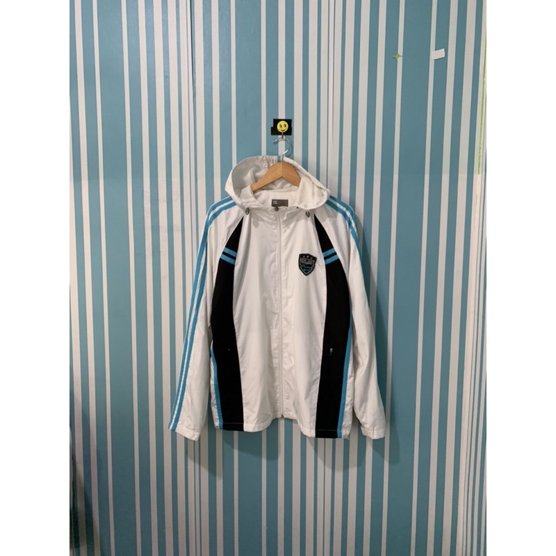 EXR Racing PutihJaket track jaket training jaket Sepeda running Windbreaker Second Thrift Preloved