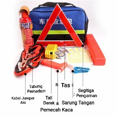 Kit Peralatan Keselamatan Mobil Truk Mogok Darurat Segitiga Tali Derek