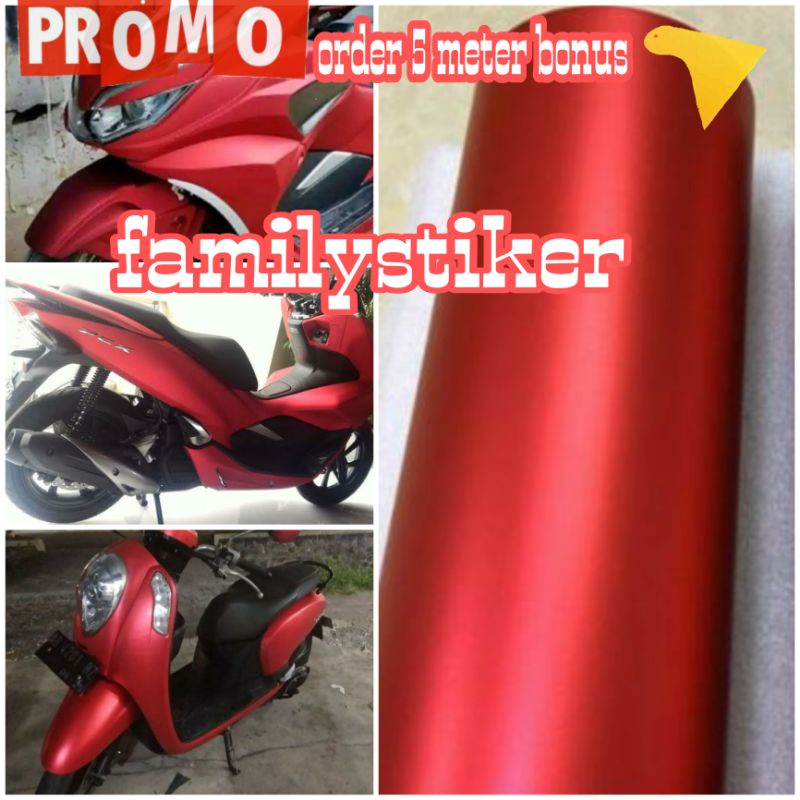 Sticker Merah Crome Skotlet Stiker Motor Merah Crom Sekotlet Merah Metalik