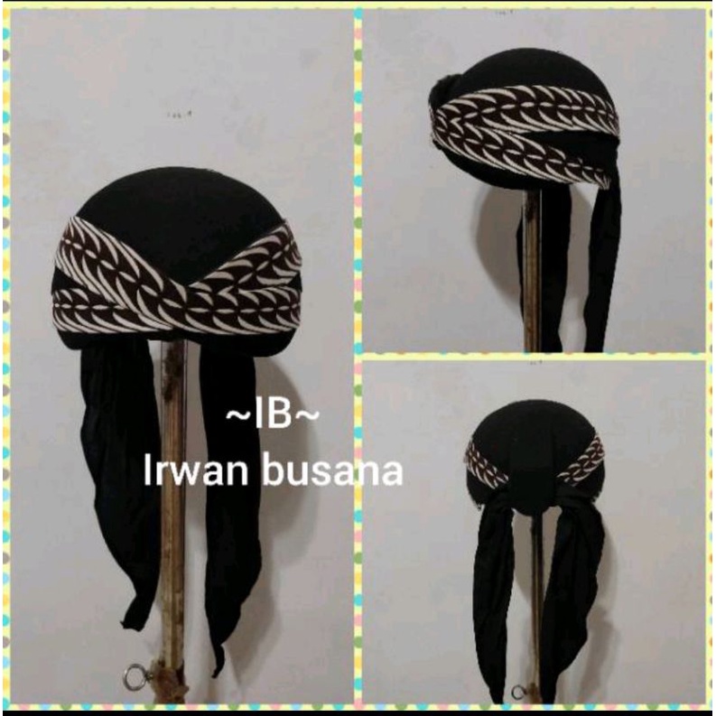 Blangkon solo sliwir dewasa / topi adat / aksesoris kepala solo  motif samurai