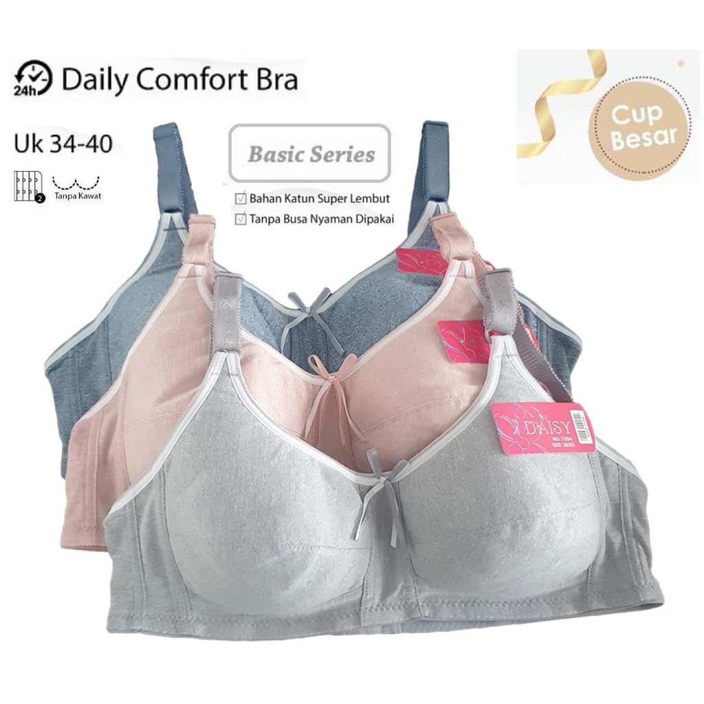 Daily Basic Bra Polos Bahan Halus Daisy Tanpa Busa Tanpa Kawat