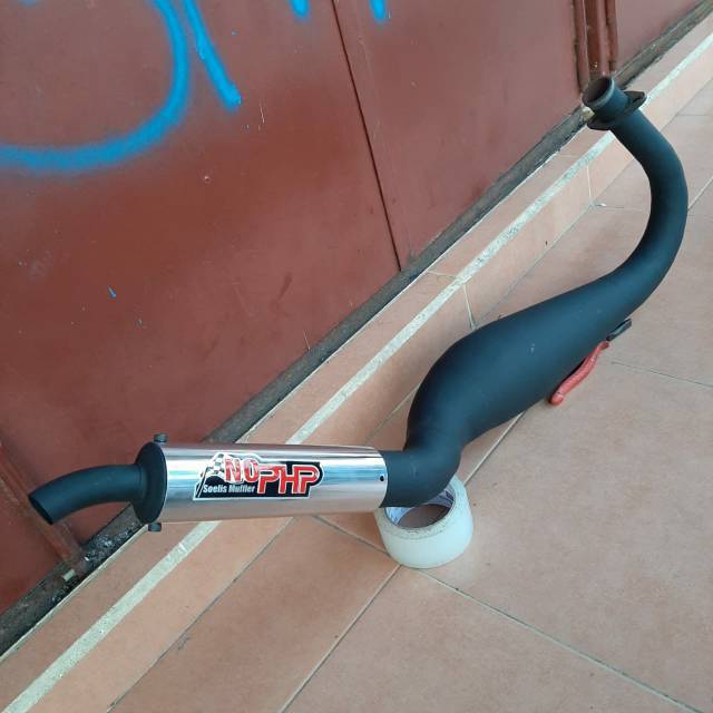 KNALPOT RACING NO PHP RX KING RXK RXS KOLONG KOBRA HITAM DOP MURAH