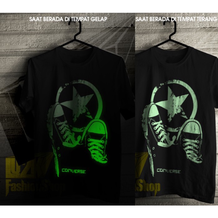 KAOS CONVERSE SHOES BRAND GLOW IN THE DARK SKATER FOSFOR LU2K L2K 655