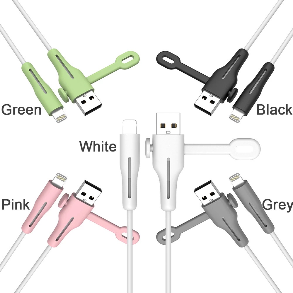 Pelindung Kabel 2in1 Cable Protector Type C Lightning iPhone Cable Winder Pengikat Penggulung Kabel