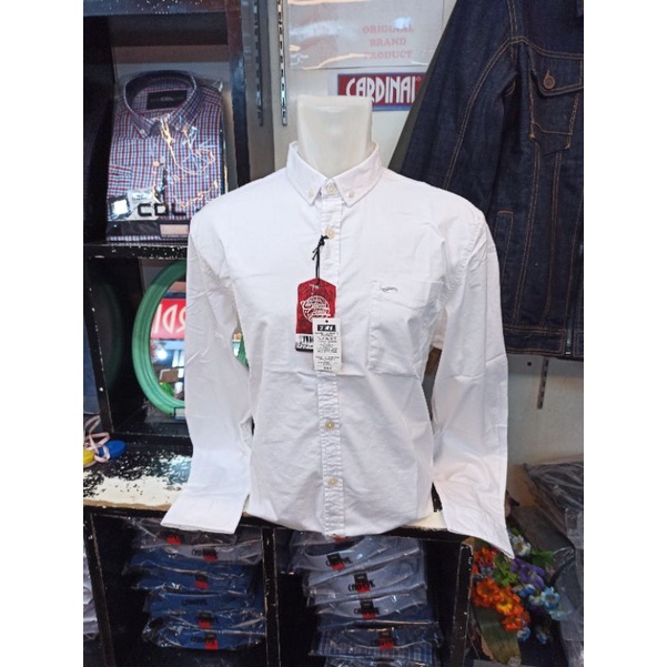 CARDINAL Original Kemeja Pria Slimfit Katun Panjang Putih CAKAI1920