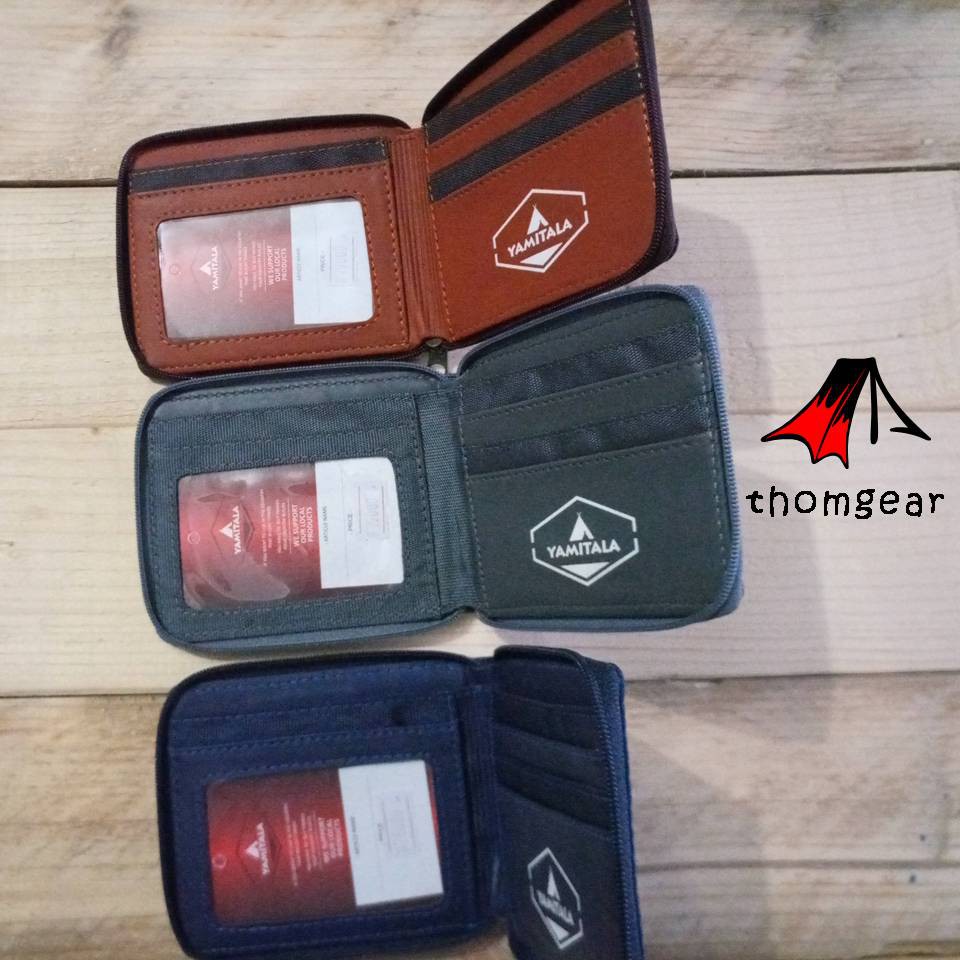 Thomgear Yamitala Dompet Lipat Resleting Outdoor Bahan Kanvas Dan Kulit Sintetis Berkualitas