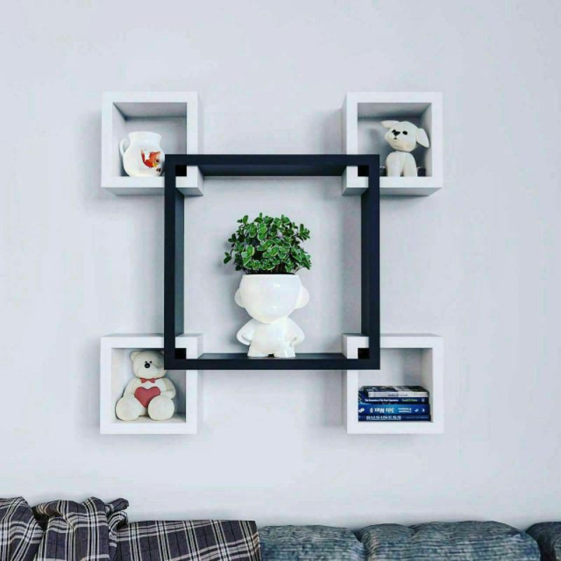 RAK DINDING FLAT MINIMALIS BAHAN PLAYWOOD GRADE A UNTUK FOTO BONEKA DAN BUKU VARIASI RUANG TAMU