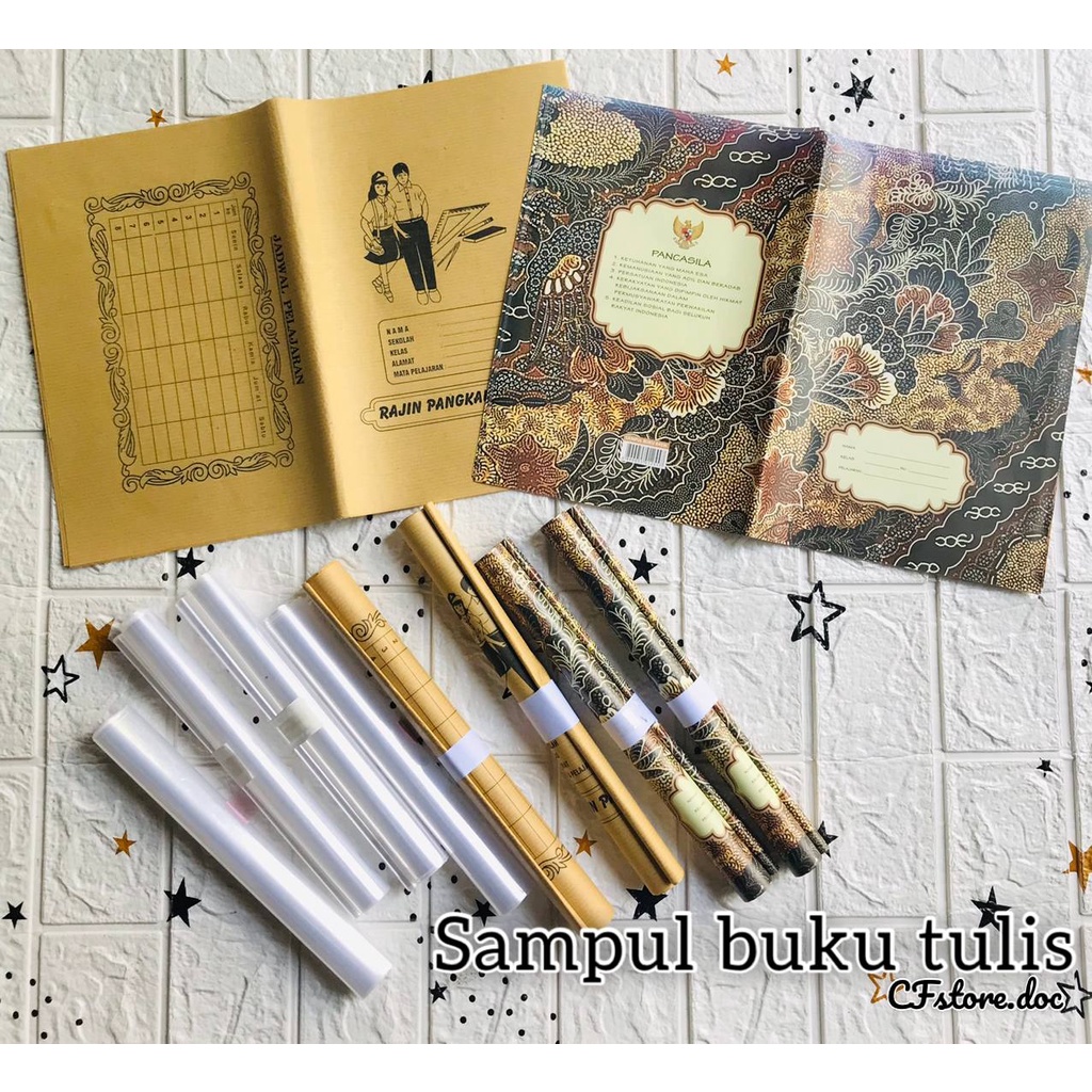 

Aneka sampul buku tulis / sampul buku polos / sampul buku batik / sampul buku plastik