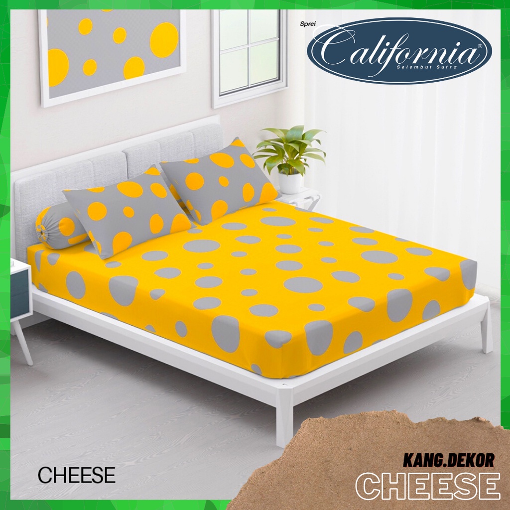 SPREI CALIFORNIA MOTIF CHEESE QUEEN KING SINGLE SIZE 160X200 180X200 120X200 SPREI NO 1 2 3 MURAH SE
