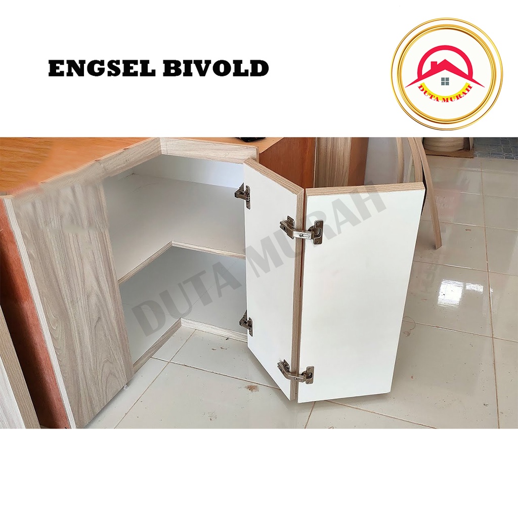 Engsel Sendok Pintu Sudut Bifold Bivold Pasangan Engsel Buaya 180 Derajat Isi ( 1Pcs) , FREE SEKRUP