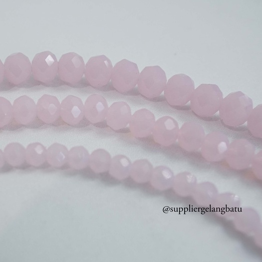 ASLI Konektor Tali Masker Kristal ceko Hijab 6mm 8mm 10mm PINK QUARTZ