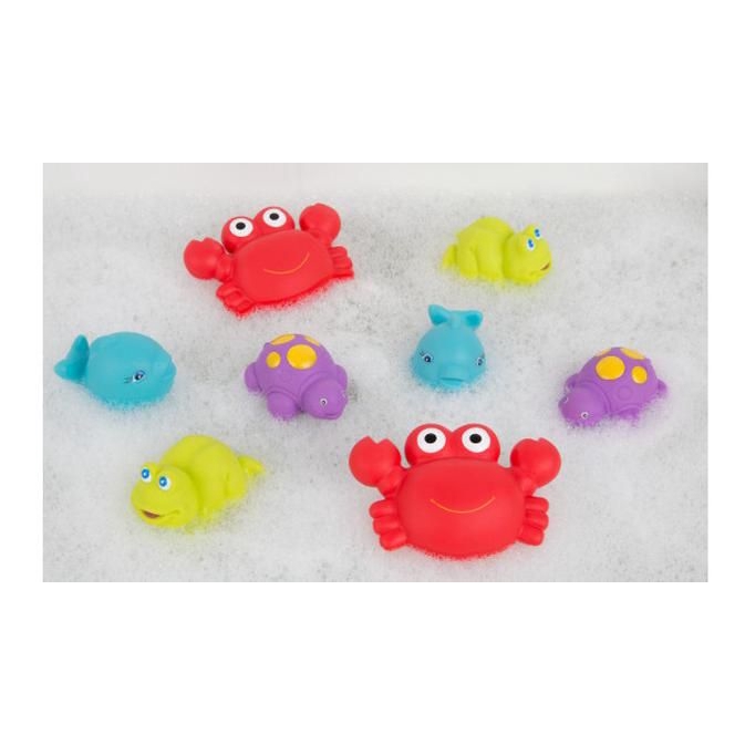 MAI251 MAINAN MANDI ANAK PLAYGRO FLOATING SEA FRIENDS isi 8pcs with tas