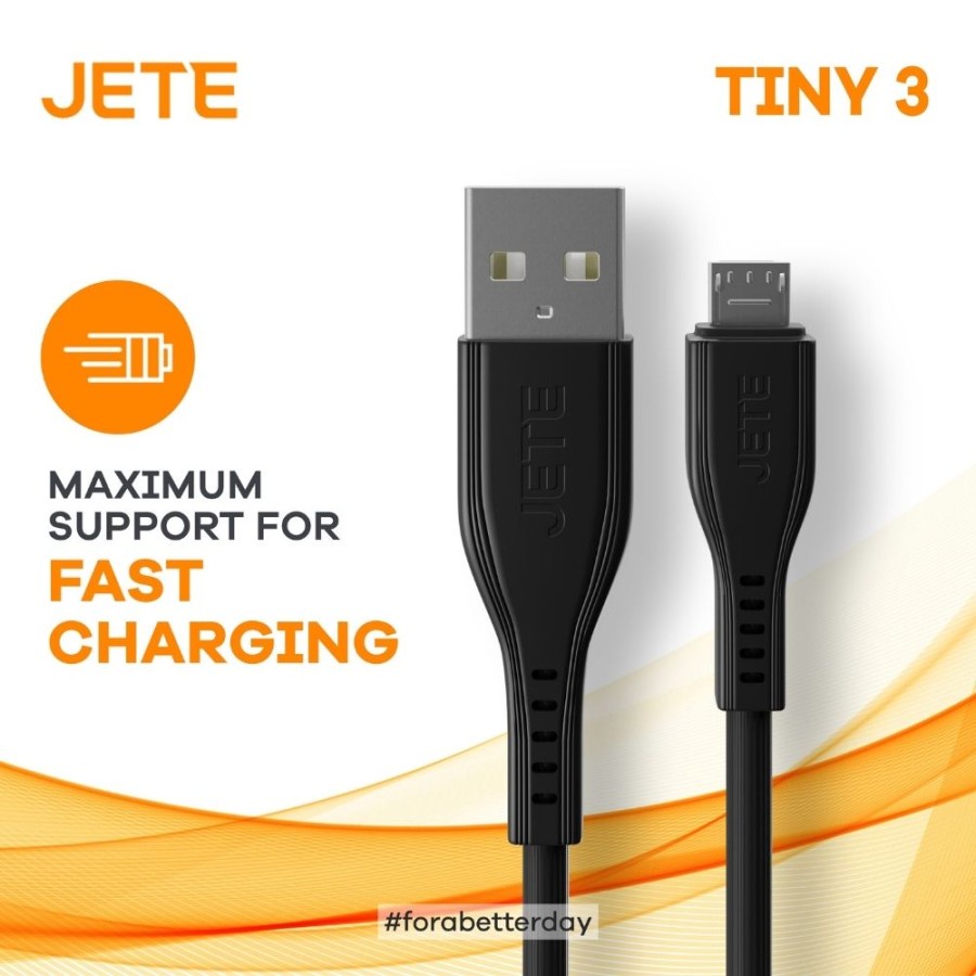 Kabel Data | Kabel USB | Kabel Charger Micro Fast Charging JETE Tiny 3 - Garansi Resmi 2 Tahun