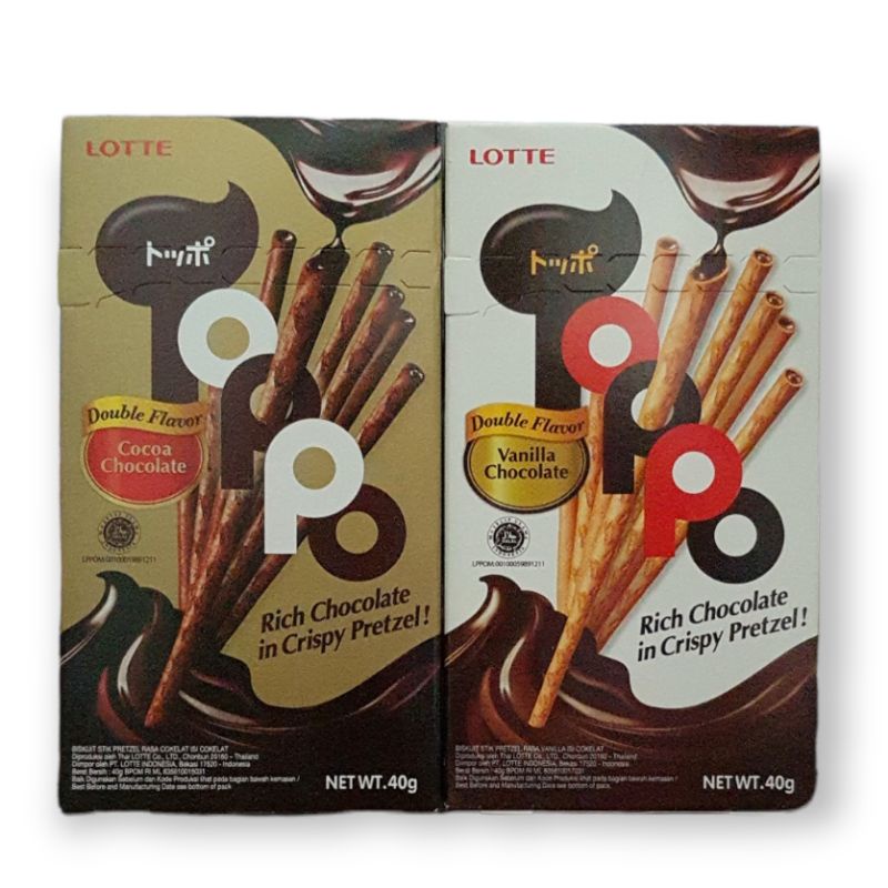 

LOTTE TOPPO RICH CHOCOLATE IN CRISPY PRETZEL 40GR