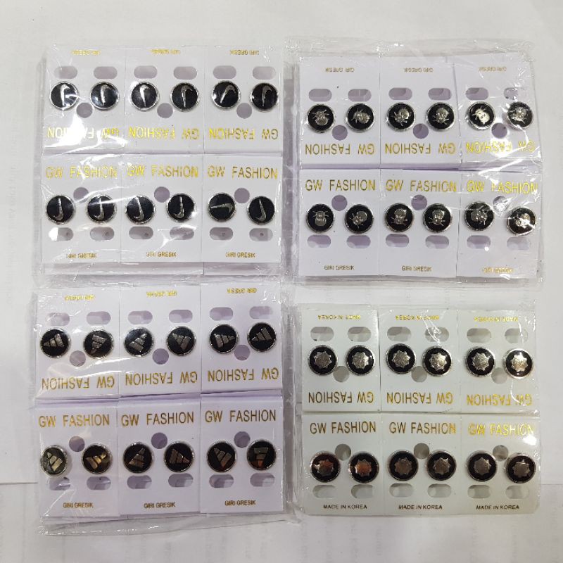 Anting Tutukan Bulat 11mm Bermotif Giwang Cat Tusuk Grosir