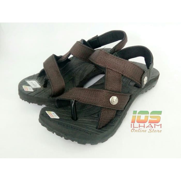 Sandal Gunung Dewasa HR Karet Hitam Cokelat Size 38-42