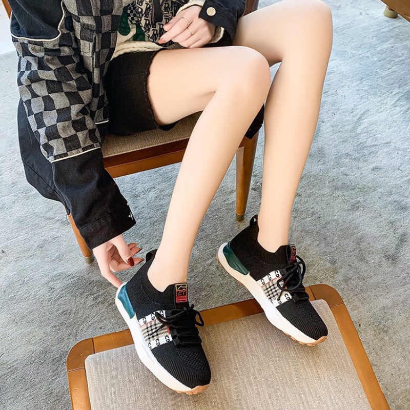 RYX - Plaid Ribbon Sepatu Sneakers Tali Wanita Fashion Casual - Ori Import