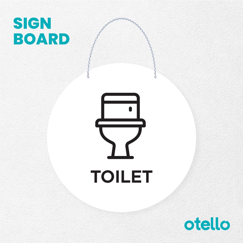 Otello Signage Gambar Toilet Signage Board Acrylic Papan Gantung Akrilik Rantai Petunjuk Toko Modern Minimalist Kafe Restoran Kantor Gedung Cafe