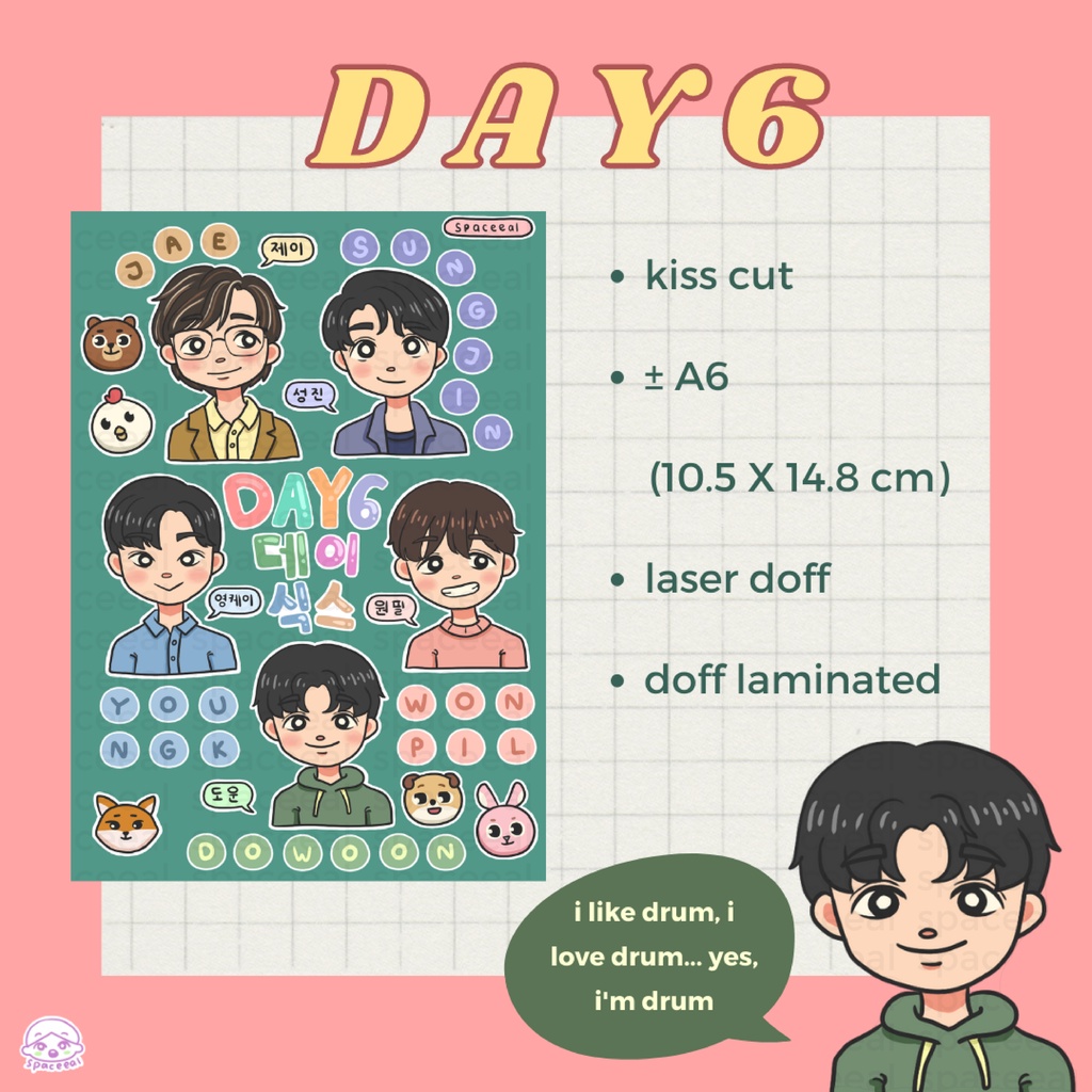 

DAY6 Sticker Sheet A6 Kisscut - spaceeal