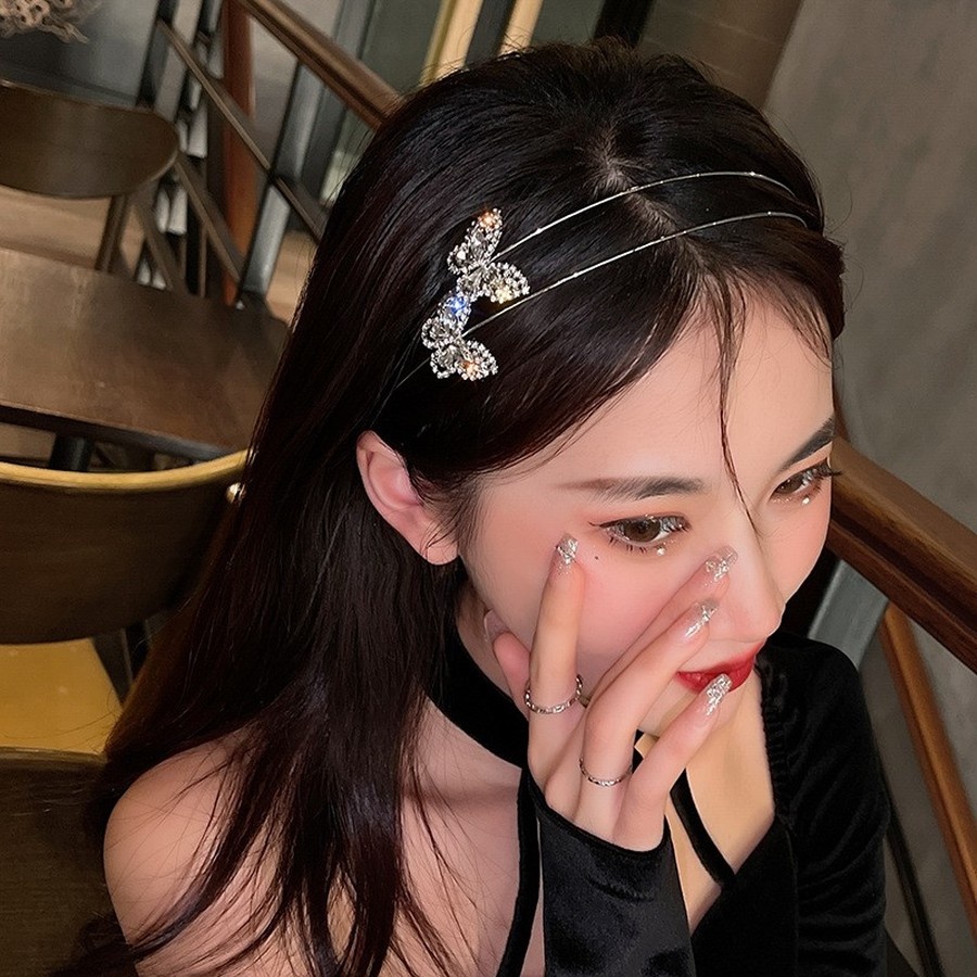 Bando Bahan Alloy Aksen Mutiara Dan Berlian Imitasi Gaya Korea Untuk Wanita