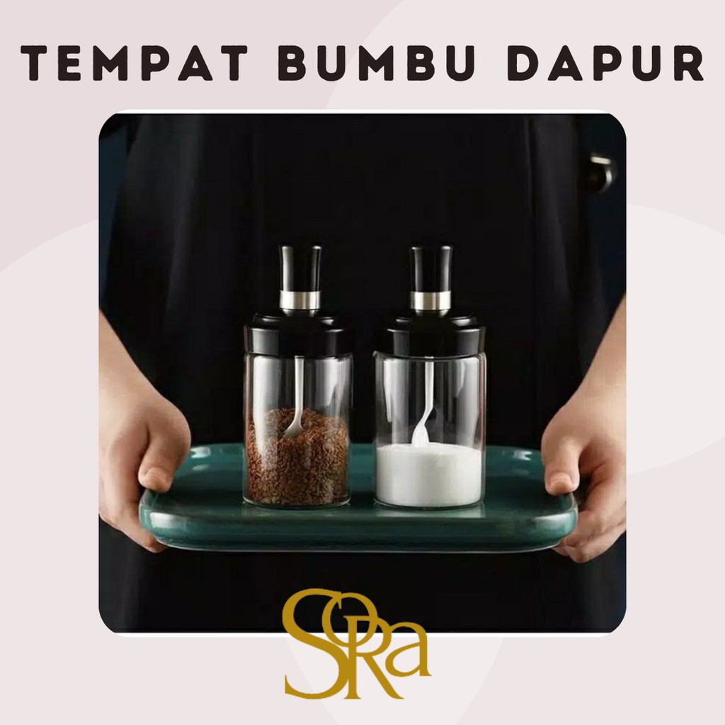 TEMPAT BUMBU DAPUR GULA KOPI GARAM BOTOL KACA KEDAP UDARA