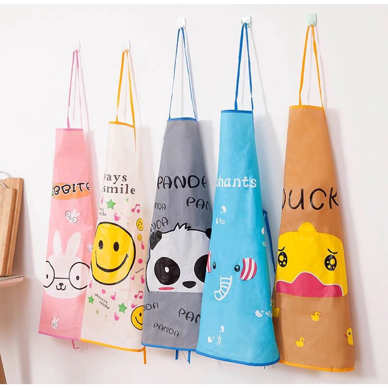 TOMUMUDA Celemek Masak Anti Air Motif Lucu Bahan PVC LD23