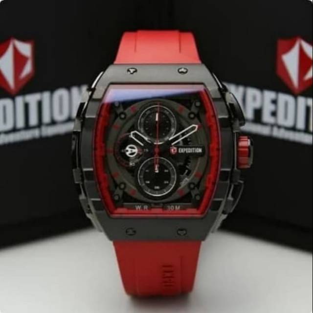 Jam Tangan Expedition E 6782 Pria / E6782 M RED / Black Original