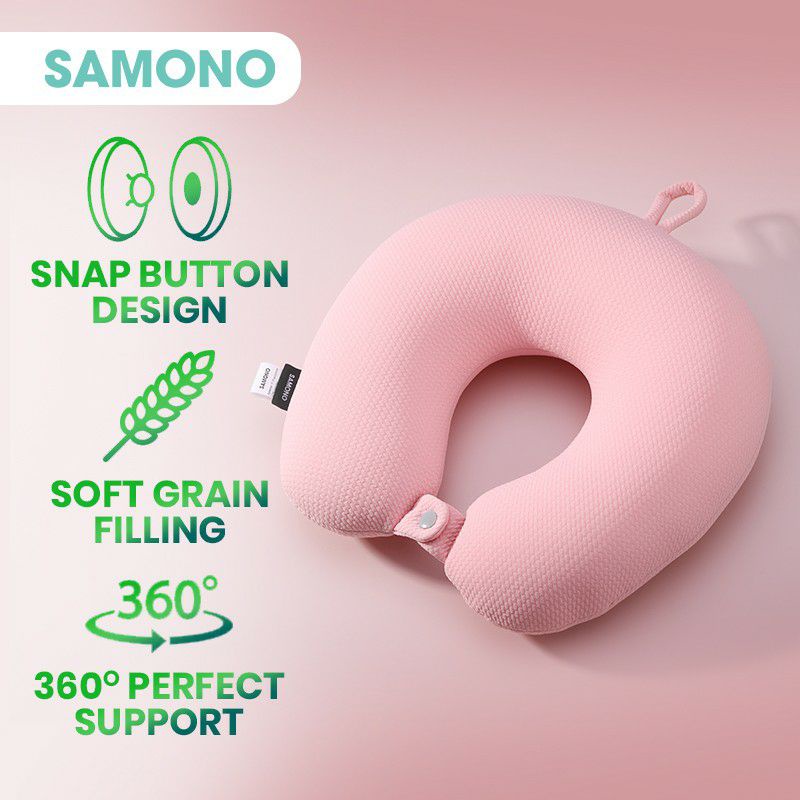 Bantal Leher Travel Multifungsi SAMONO SNP001 - Pink