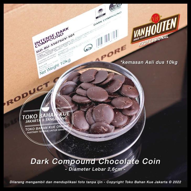 

TERBARUU!! Van Houten Intense Dark Chocolate Compound 1kg BUTTON Cokelat KEPING PROMO