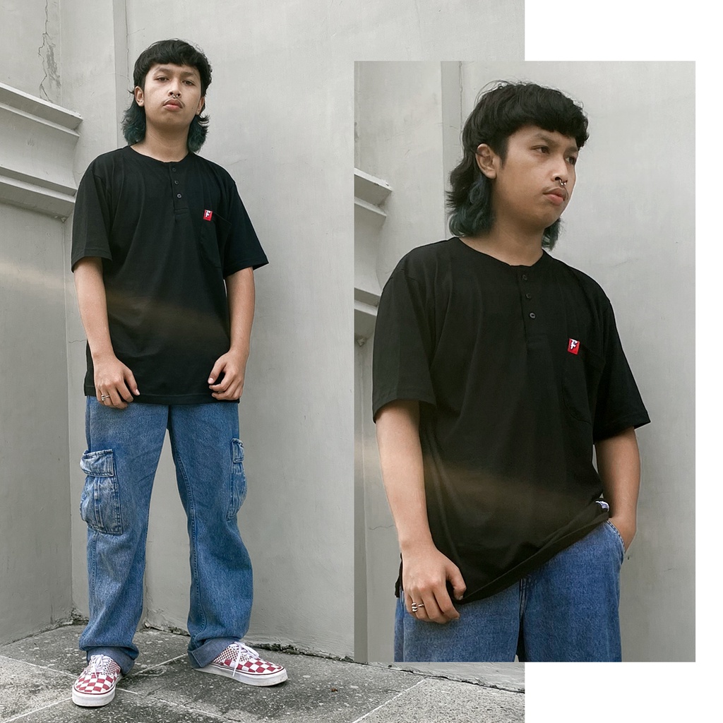 Fakelab Tshirt Koko Semua Warna / Baju Muslim Kaos Kerah Sanghai / Hitam Hijau Biru Putih Coklat Khaki-7