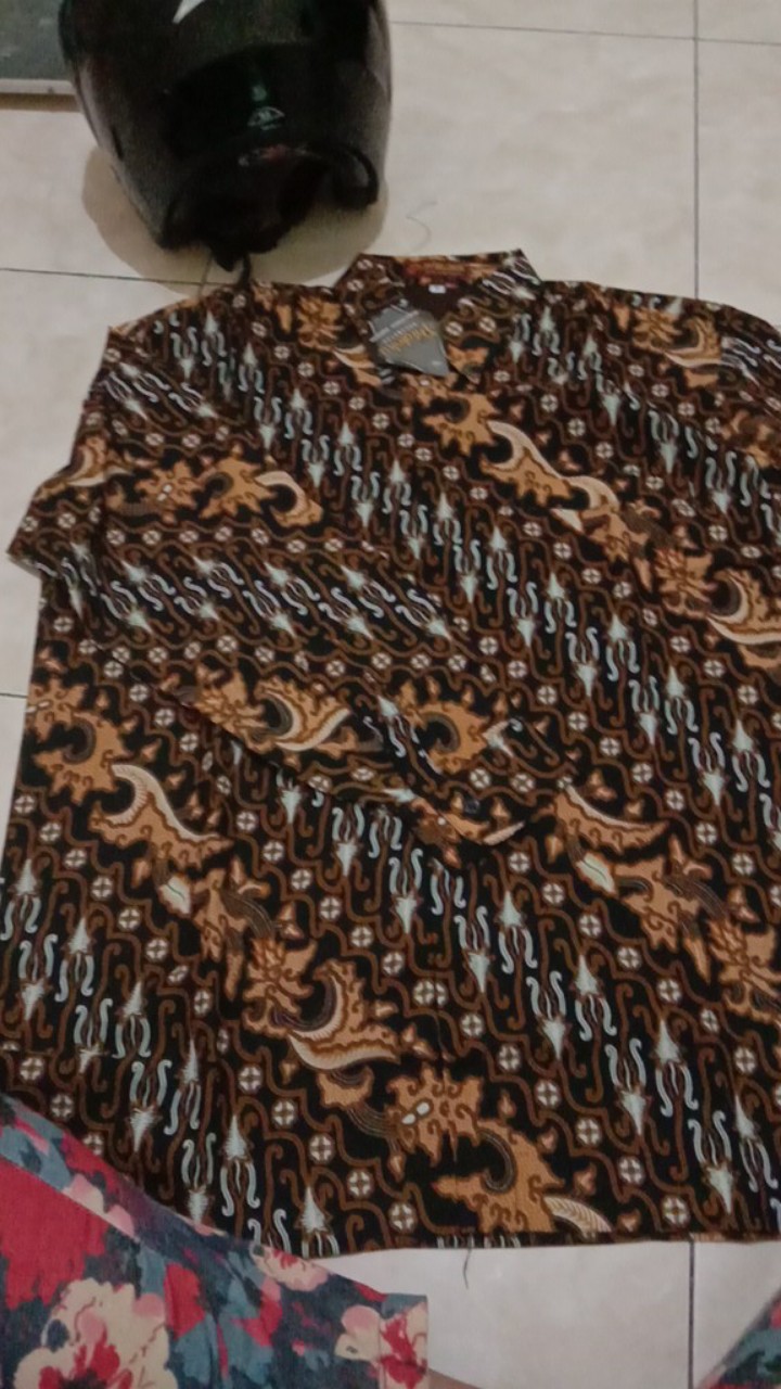Kemeja Batik Pria Semi Sutra Sanwoz Puring Istimewa
