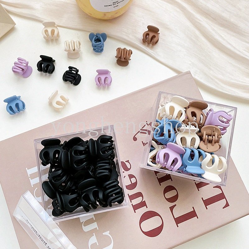 10pcs / Kotak Jepit Rambut Baret Mini Warna Matte Untuk Wanita