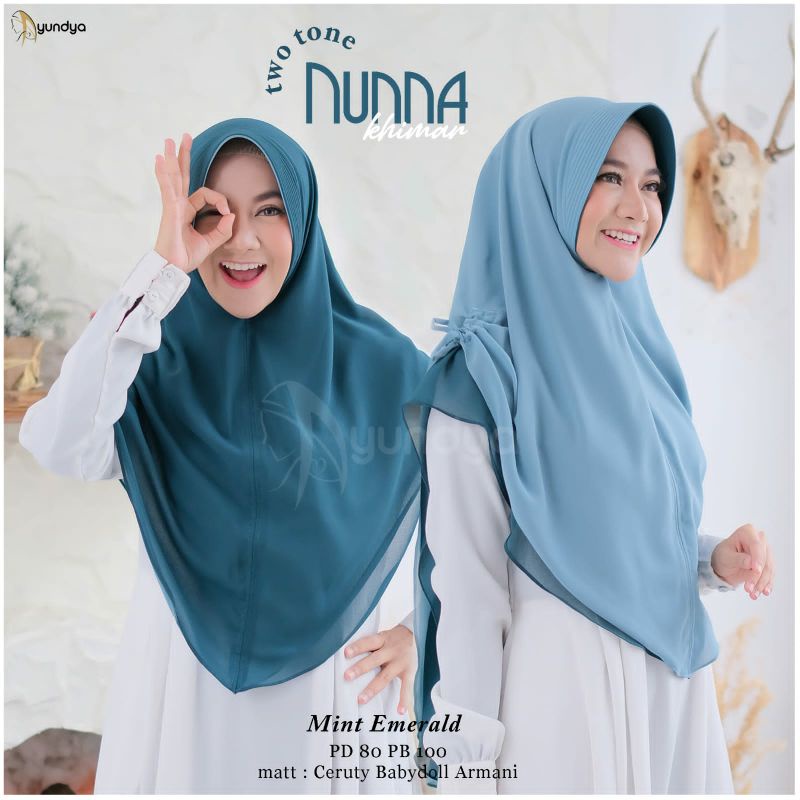 NUNNA KHIMAR HIJAB INSTAN BOLAK BALIK || 2 WARNA || 2 MODEL || BY AYUNDYA