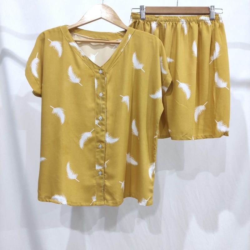 PIYAMA KANCING PENDEK HITS PIYAMA KANCING BUSUI | PIYAMA RAYON | HOMEWEAR-PDV KK