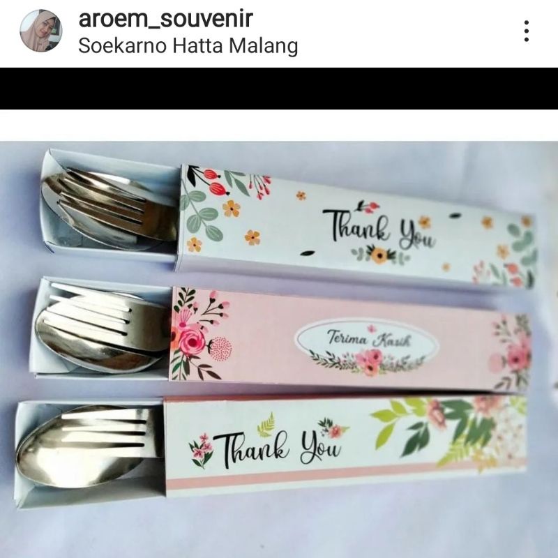Souvenir Sendok garpu kemas box