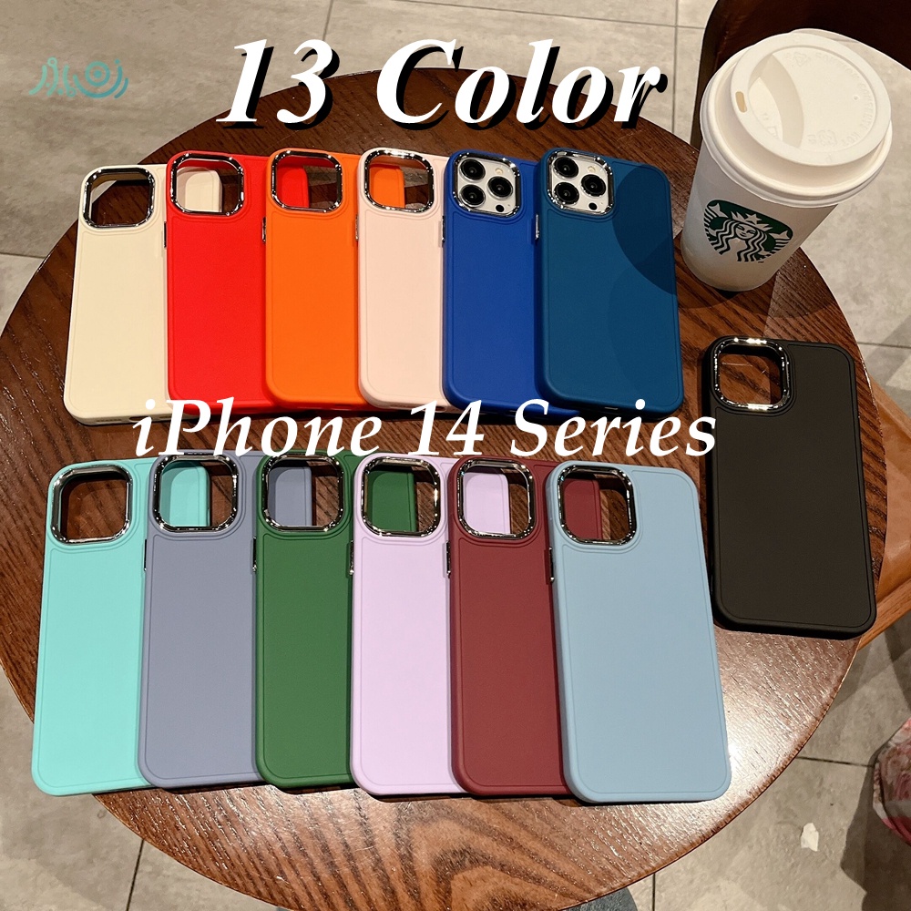 Case Bahan Silikon Warna Permen Tahan Banting Untuk iPhone 14 Pro MAX 14 Plus