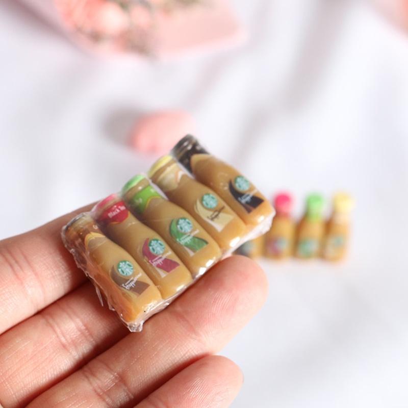 5pcs Miniatur Botol Kopi Bahan Resin Skala 1: 12 Untuk Dapur Rumah Boneka