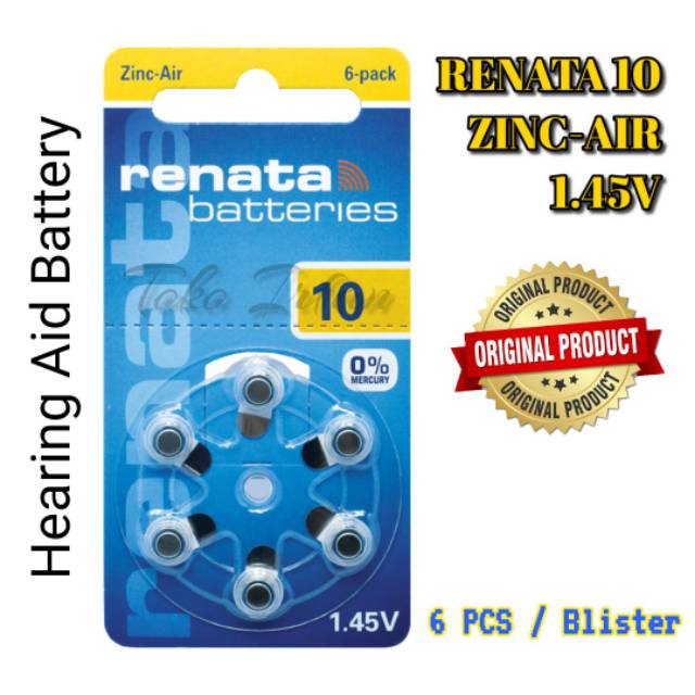 ORIGINAL RENATA 10 / ZA10 / PR70 Hearing Aid Battery Baterai Alat Bantu Dengar Original