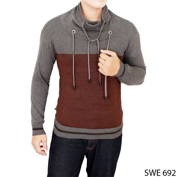 Casual Harajuku Sweater Rajut Brown Grey – SWE 692