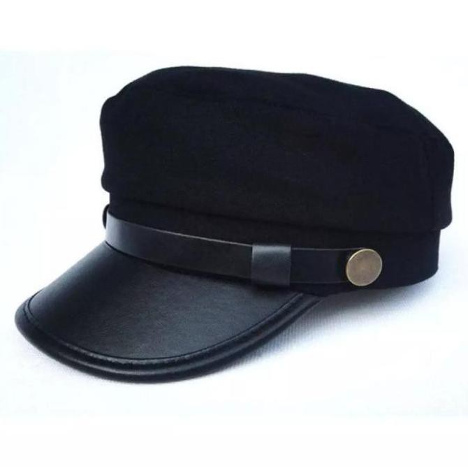 Cuci Gudang Topi Pet Komando Ariel Pria Kekinian/Topi Komando Terlariss - Hitam Bagus