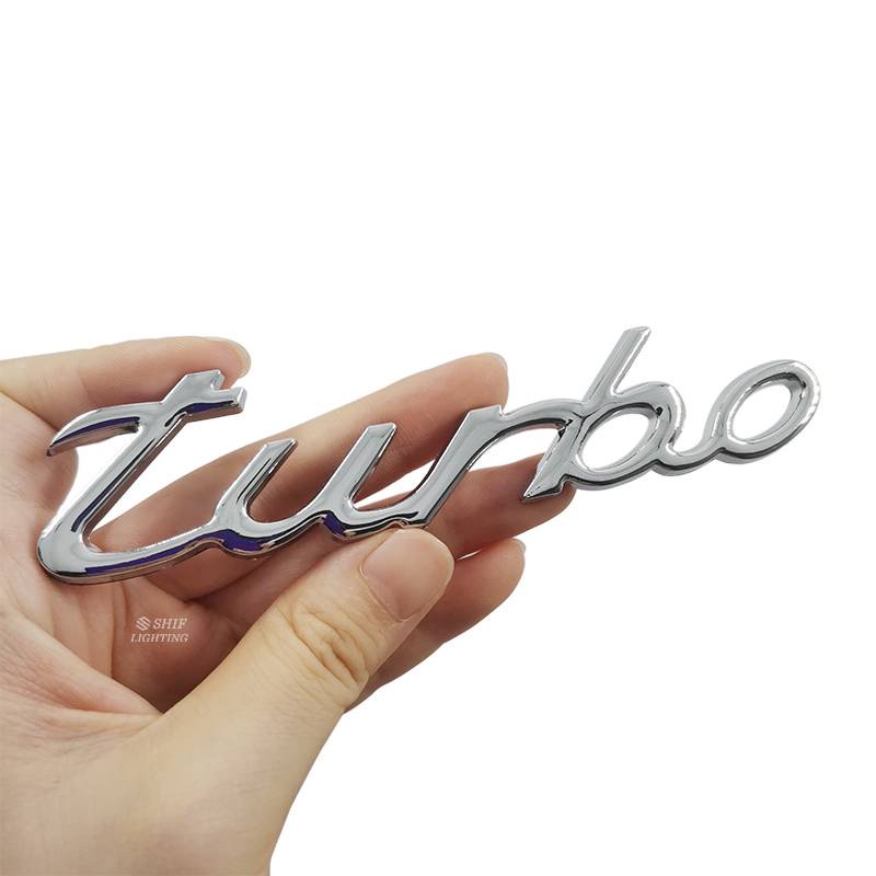 1 x Metal TURBO Letter Auto Car Side Rear Decorative Emblem Badge Sticker Decal TURBO