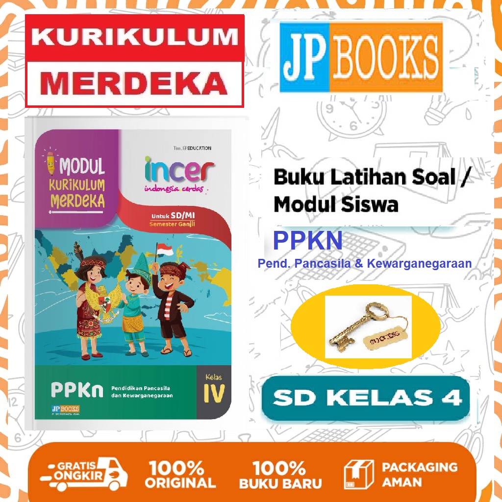 JP Books - Buku Soal INCER PPKN SD/MI Kelas 4 Kurikulum  Merdeka