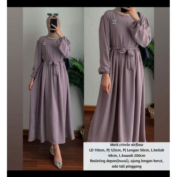 MIDI DRESS RAYON CRINGKLE AIRFLOW KEKINIAN BUSUI