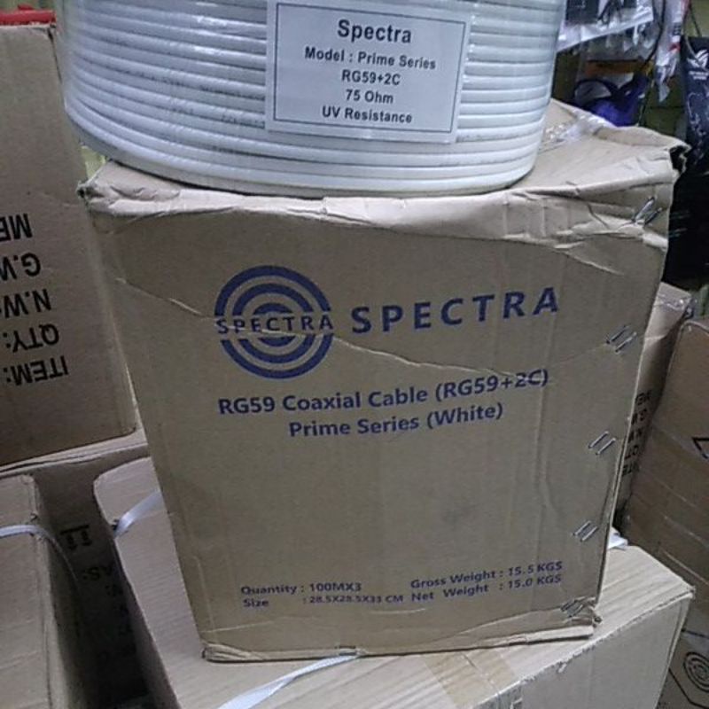 KABEL CCTV SPECTRA 100M RG59+power 2c  / SPECTRA CCTV 100 M RG 59 + POWER resmi