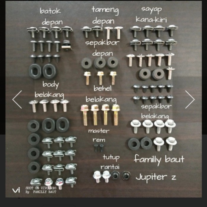 baut full SET body / bodi karet ring bos Jupiter z burhan