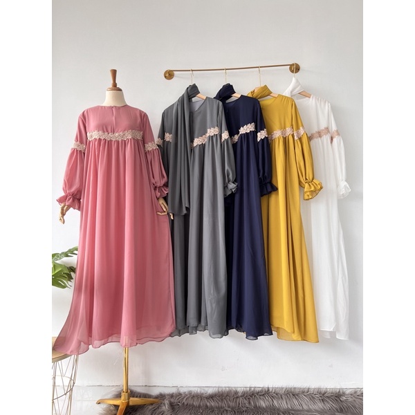 mirrana maxi set pashmina-Dusty pink