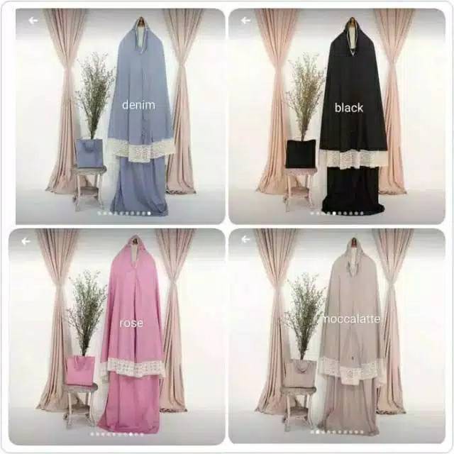 Mukena Rayon Polos Renda Dewasa Jumbo